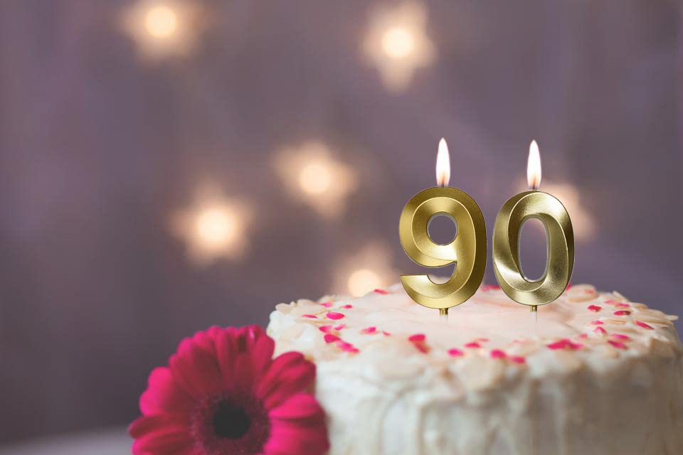 90th Birthday Candles - Gold Number 90 Cake Topper for Birthday Party Decorations | Perfect for Milestone Celebrations, Retirement Parties & Anniversary Cakes