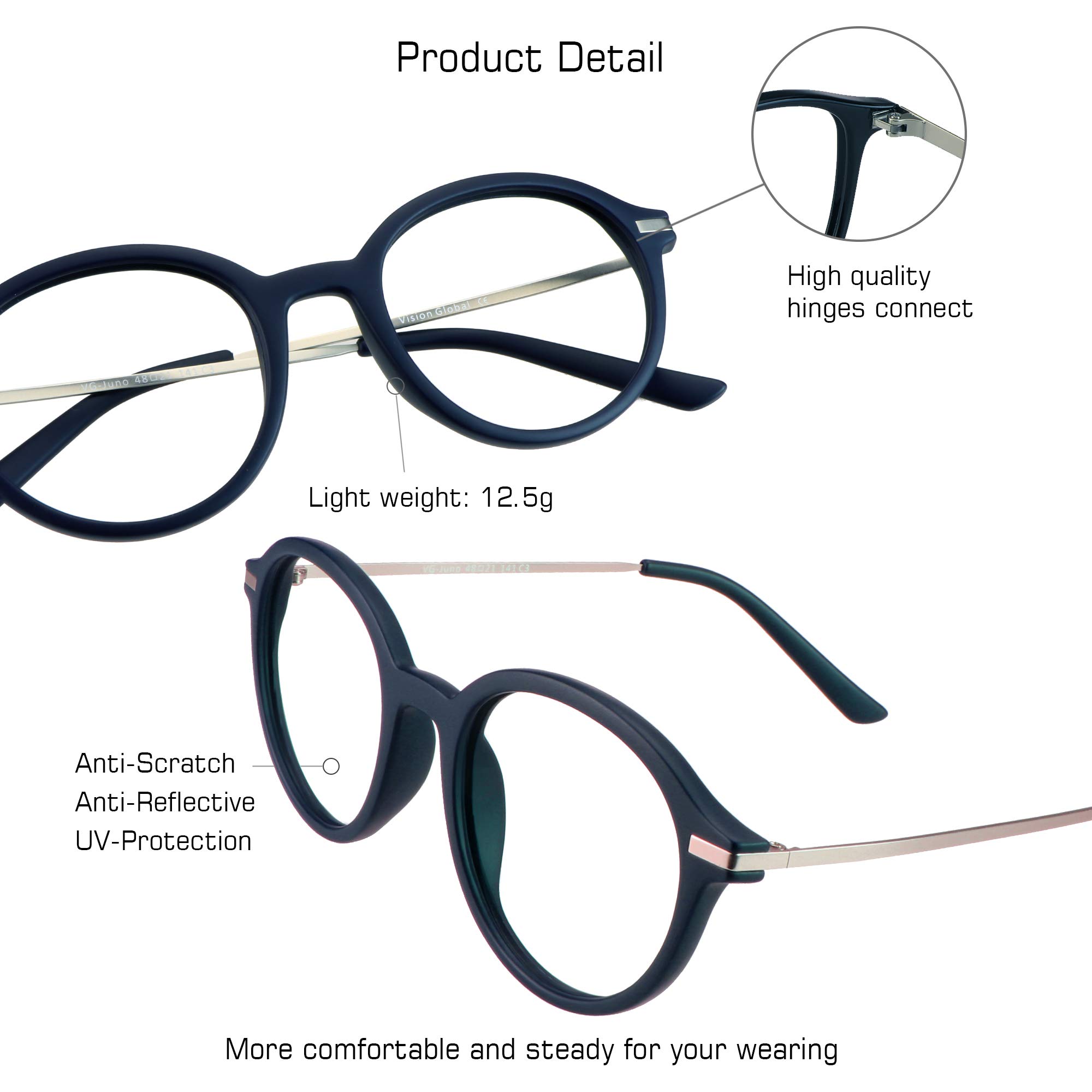 Blue Light Blocking Glasses for Women & Men - Anti Glare for Computer & TV Use