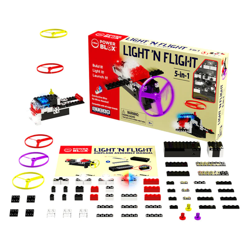 Power Blox™ Light 'N Flight - LED Light Up Flying Disc Toy for Kids & Adults - Outdoor Play, Beach Games, Nighttime Fun, Backyard Activities