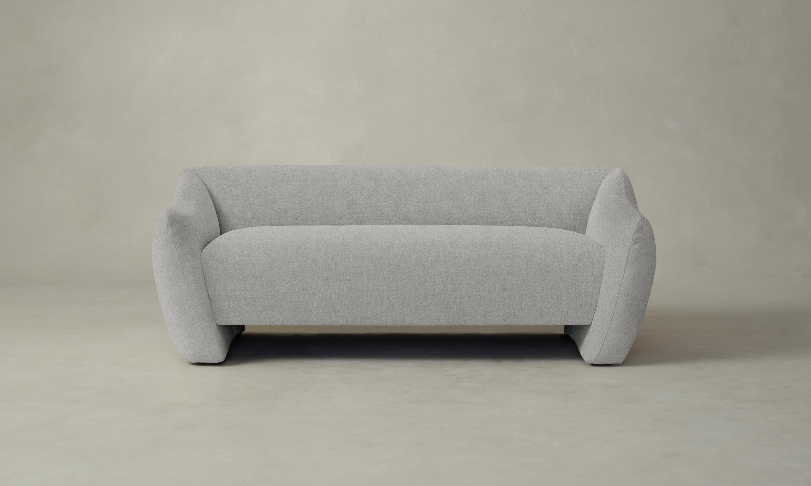 The Bond Settee - Premium Merino Wool Sofa in Heather Grey | Cozy Living Room & Office Seating