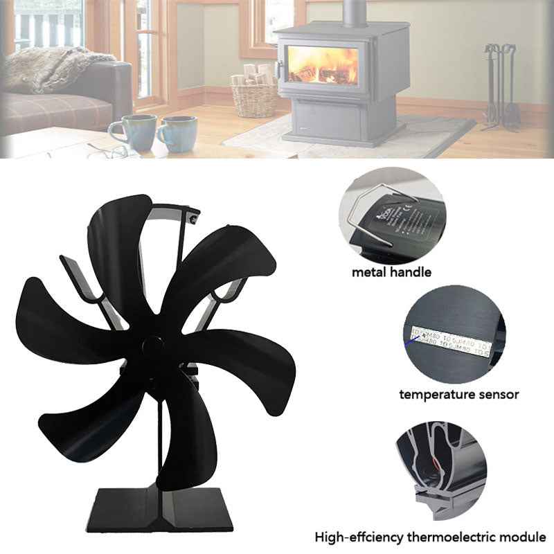 6 Blade High Airflow Ceiling Fan VDSF616B - Quiet & Energy Efficient for Bedroom, Living Room & Office