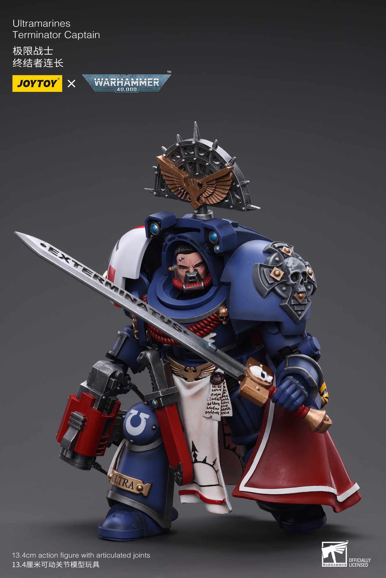 1/18 Scale JOYTOY Warhammer 40K Ultramarines Terminator Captain Action Figure - Collectible Model for Tabletop Gaming & Display