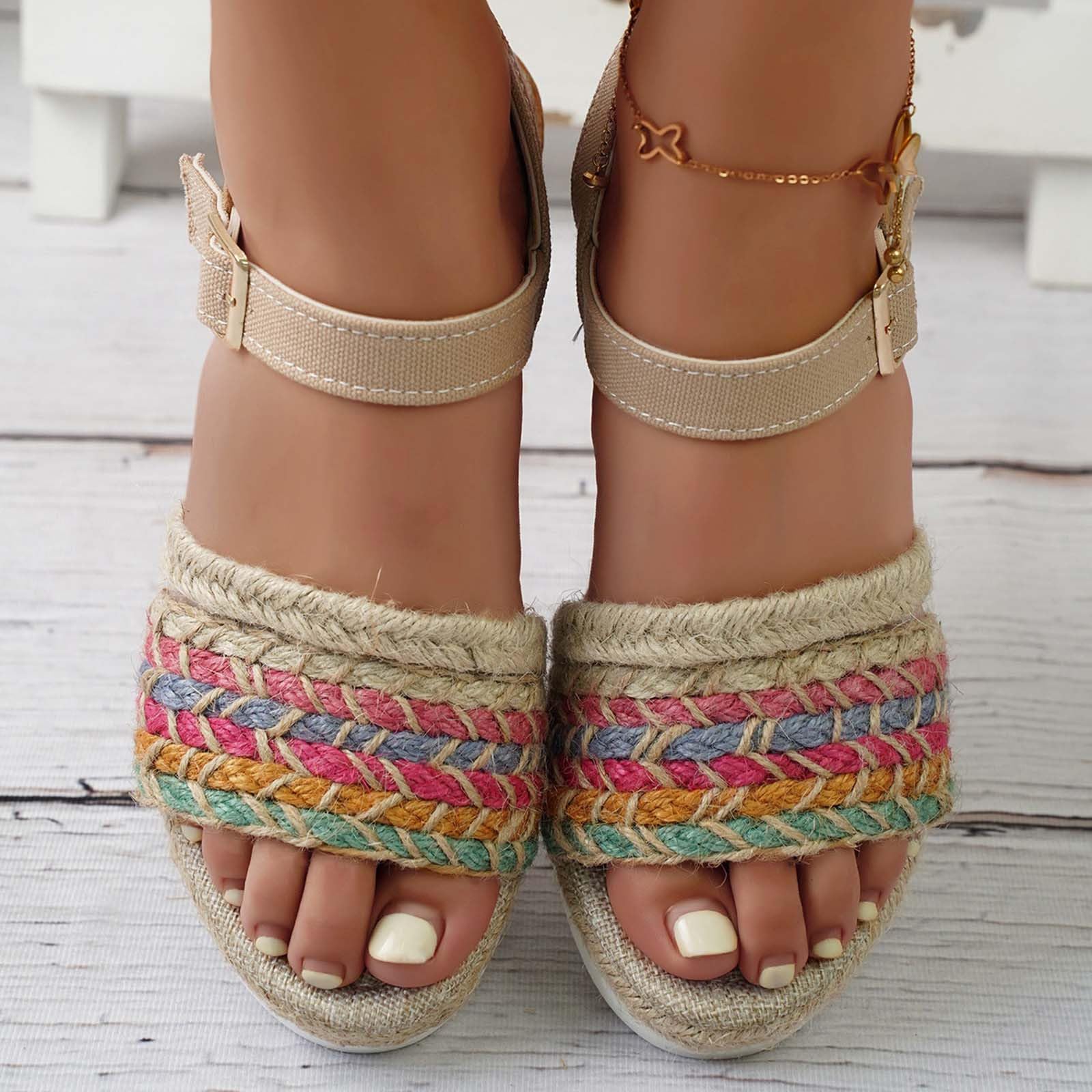 Women's Summer Wedge Sandals - Roman Fish Mouth Dressy Sandals for Women | Comfortable & Stylish for Beach, Vacation & Casual Outings