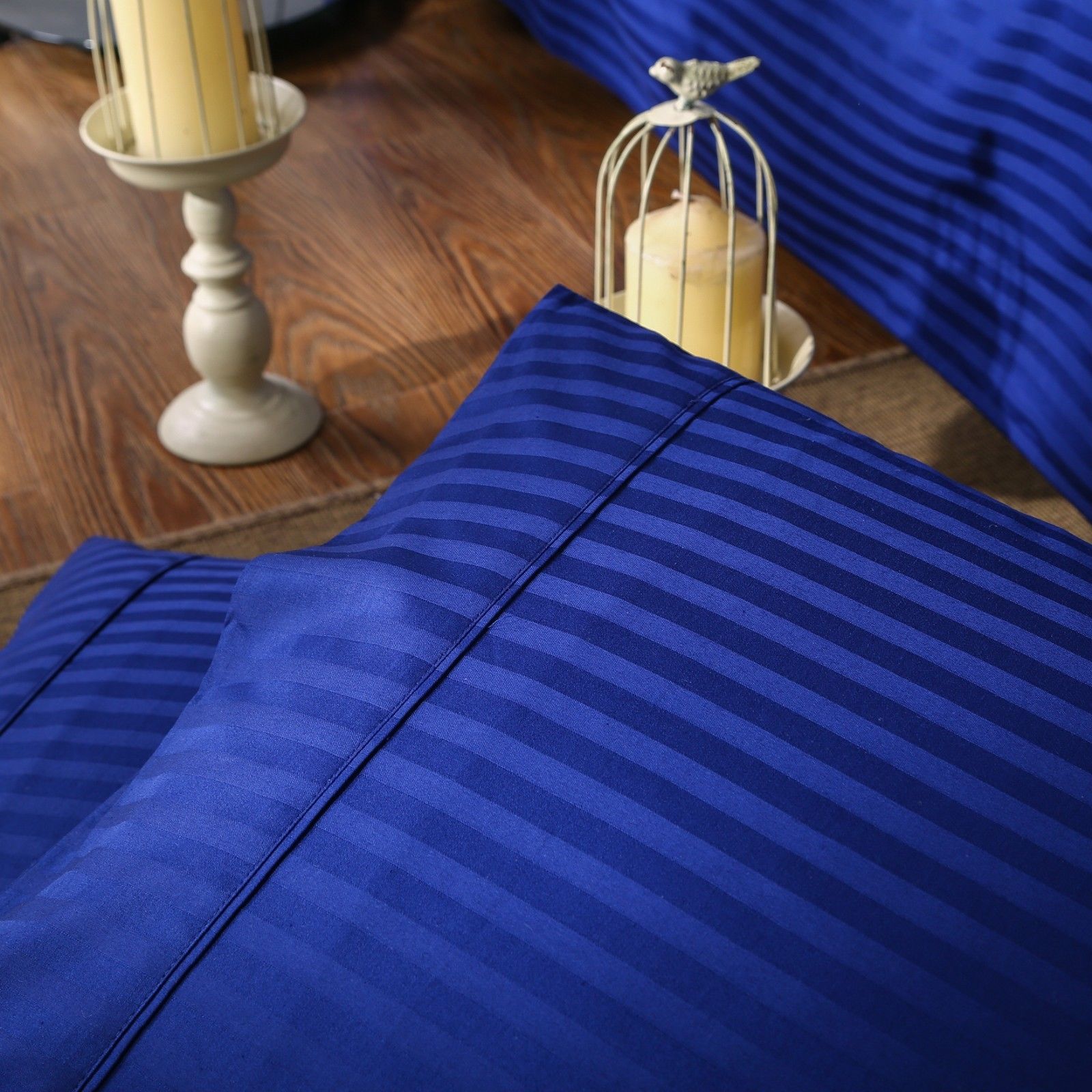 Luxury 1200 Thread Count 100% Egyptian Cotton Sheet Set - Hotel Quality Stripe Design for Double/Full Bed - Soft Breathable Bedding for Ultimate Comfort & Sleep - Perfect for Master Bedrooms, Guest Rooms & Luxury Hotels