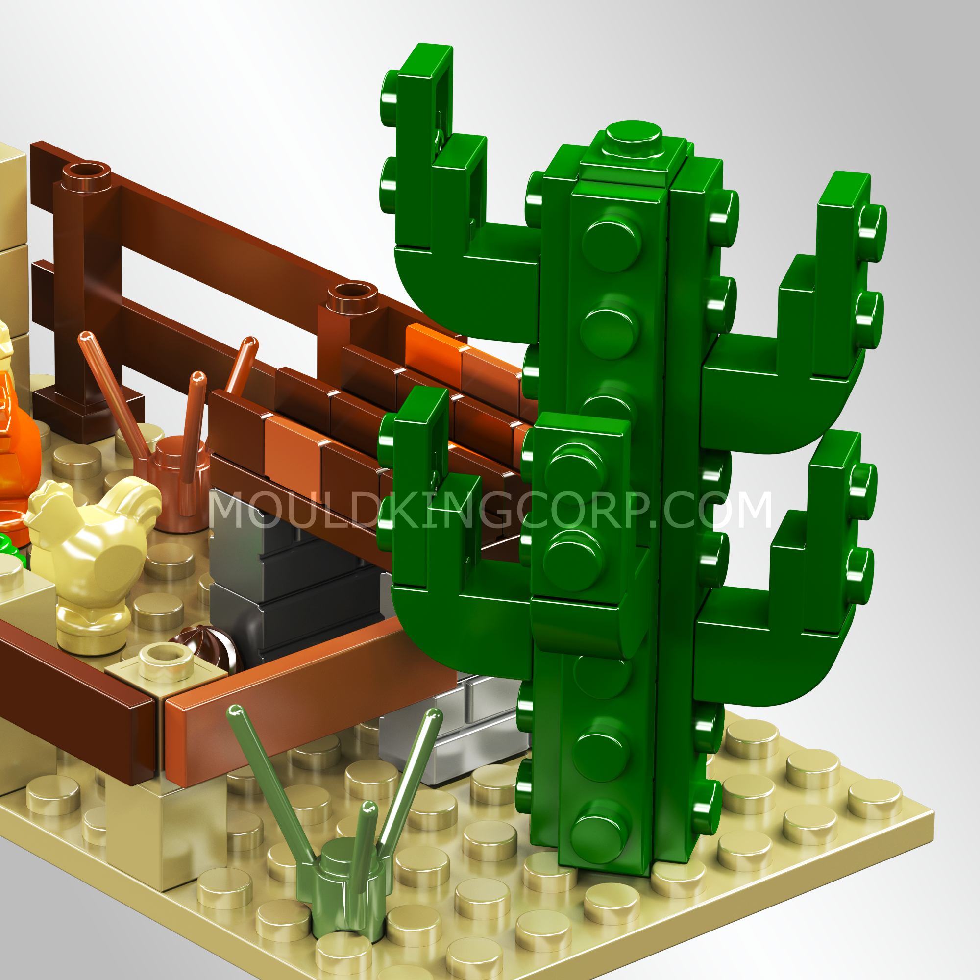 Mould King 24072 Wild West Saloon Building Blocks Set - 800 Pieces for Adults & Kids - Western Town Cowboy Themed DIY Model Kit for Home Decor & Creative Play