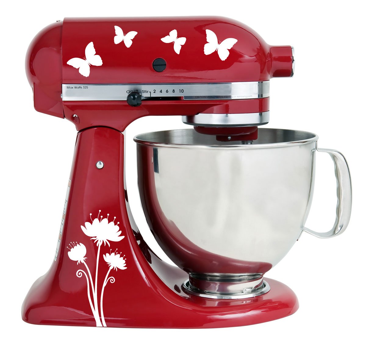 White Butterfly Vinyl Decals for KitchenAid Mixers - Removable Stickers for Baking Enthusiasts - Perfect for Home Kitchen Decor & DIY Projects