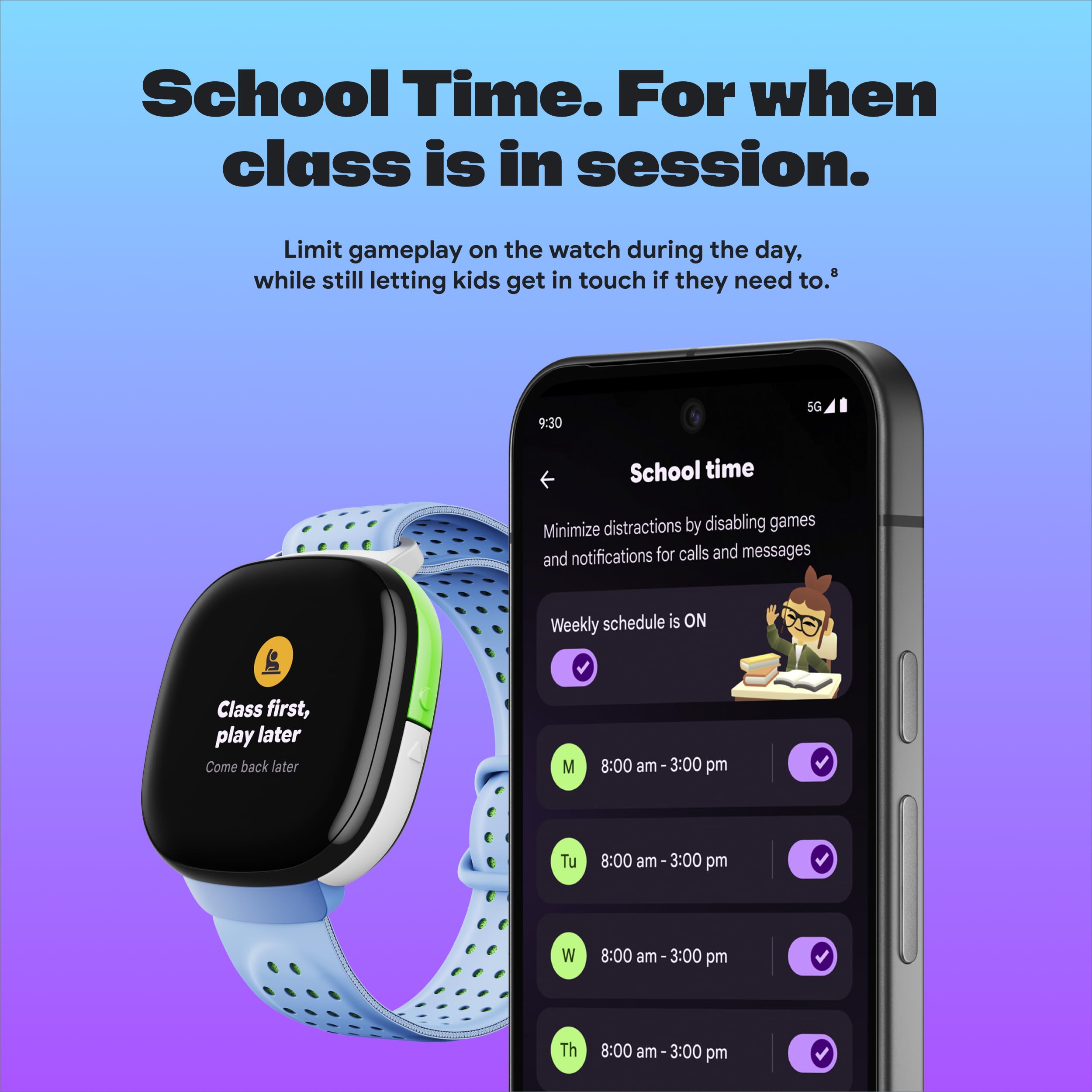 Fitbit Google Ace LTE Kids Smartwatch with Calling, Messaging, GPS Tracking & Activity Games - Mild (Strange Arcade) | Perfect for Active Kids & Parental Monitoring | School, Playdates & Outdoor Adventures