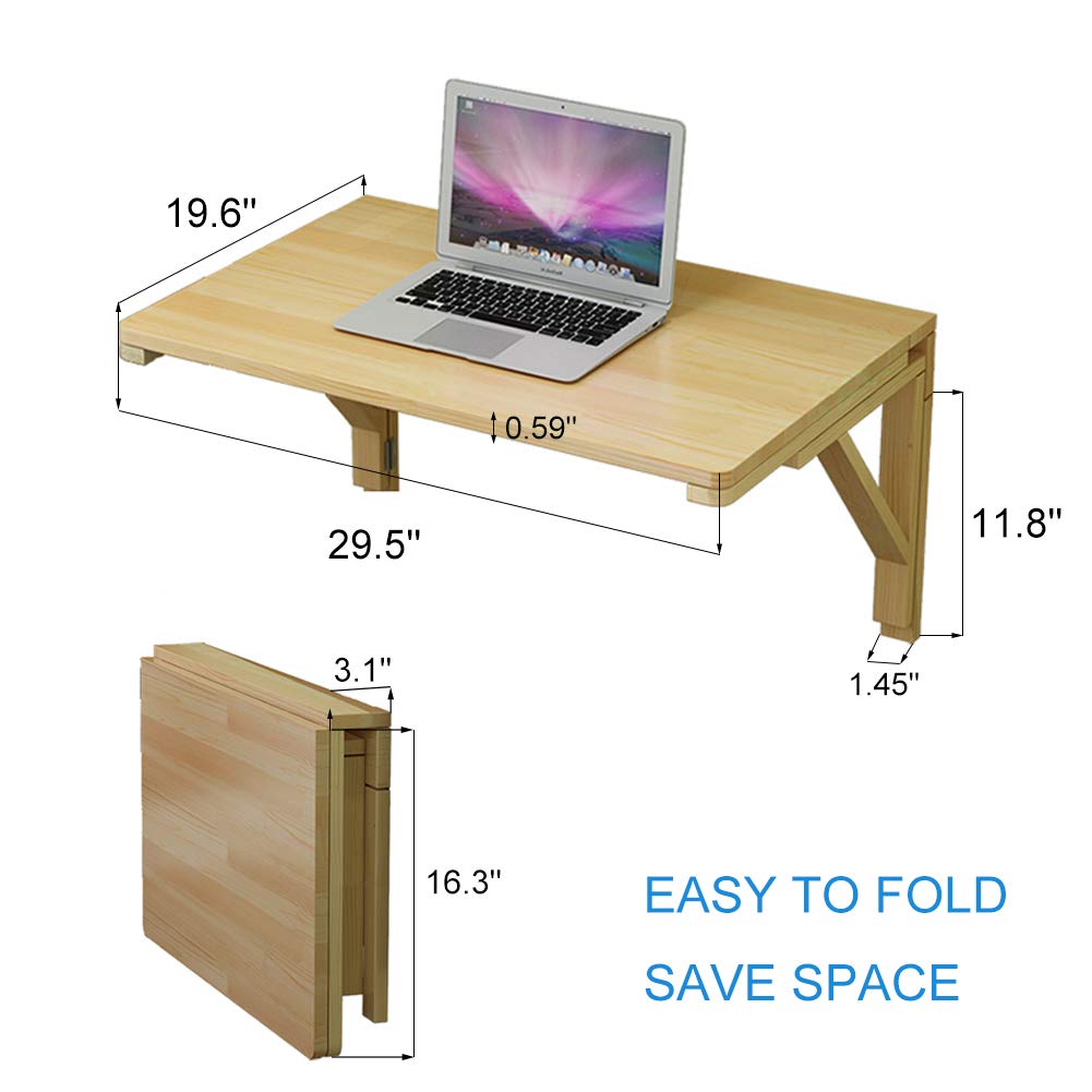 MM MELISEN Wall Mounted Folding Table - Space Saving Floating Desk for Kids, Dining, Study, Kitchen, Laundry Room & Bar Counter - Perfect for Small Apartments, Dorms & Tiny Homes