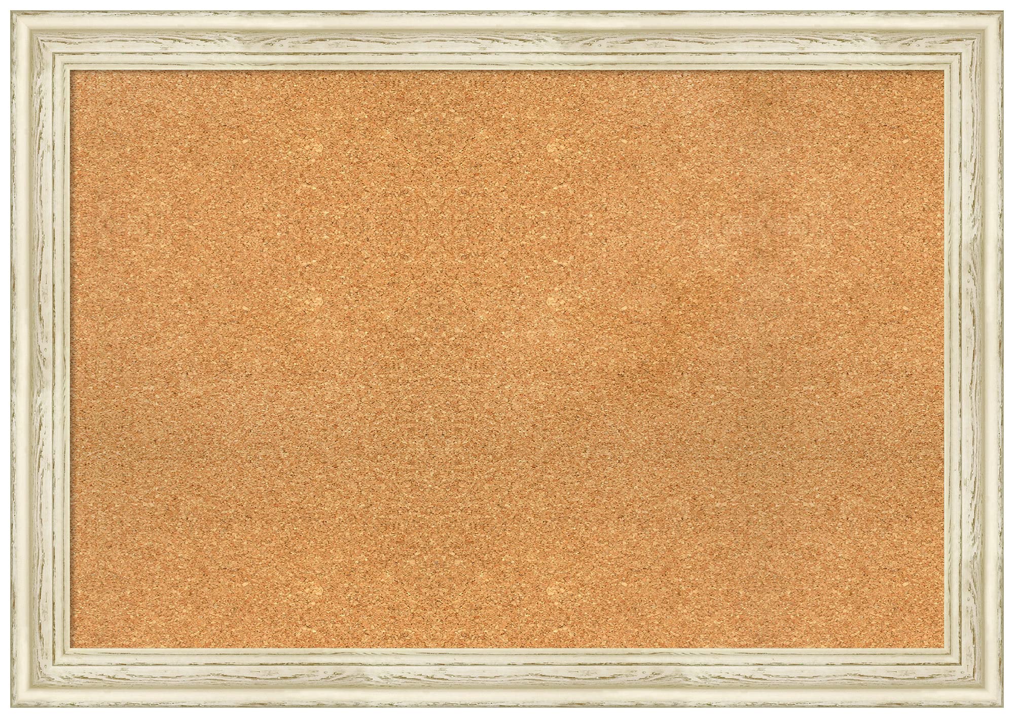 Amanti Art 28x40 Natural Cork Board with White Wood Frame - Large Rustic Farmhouse Pinboard for Office & Home Organization - Perfect for Vision Boards, Notes, Photos & Decor (Wall Display for Home, Office, Dorm, Classroom)