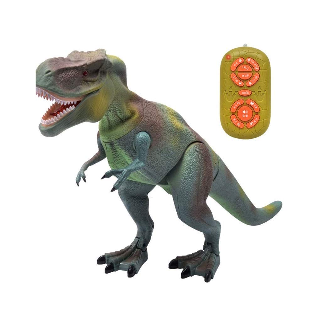 Remote Control Dinosaur Toy - Electric Walking Simulation Animal Model, Interactive Dino Robot for Kids Boys & Girls (Green) | STEM Learning Toy, Birthday Gift, Pretend Play for Children Ages 3-8