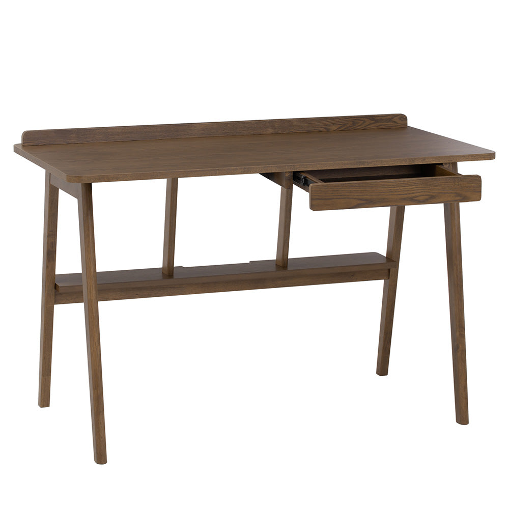 COLT 120cm Walnut Study Desk - Modern Writing Desk for Home Office, Dorm Room & Small Spaces - Sturdy Wooden Computer Desk with Ample Workspace
