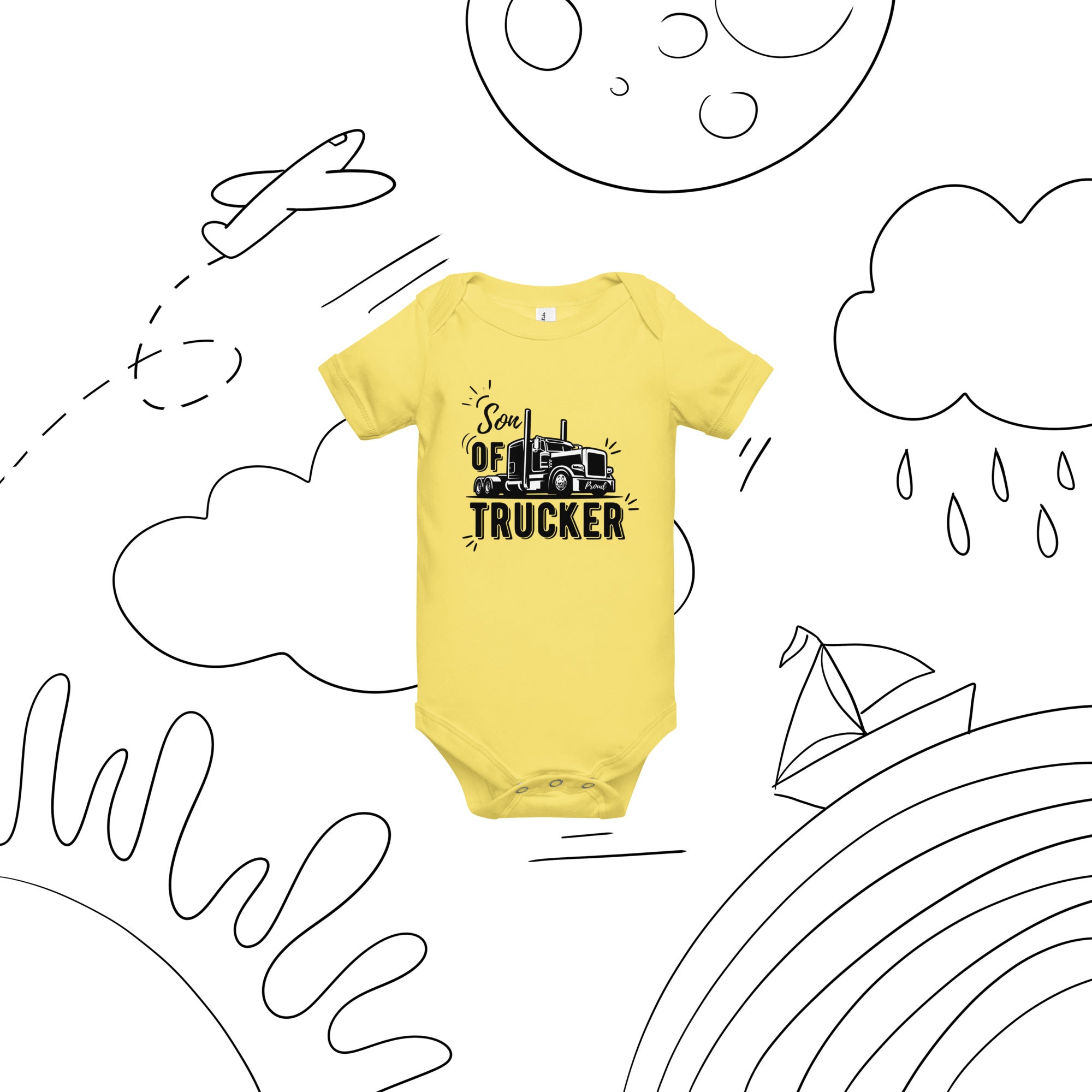Son Of Trucker Baby Onesies - Cute & Comfortable Trucker-Themed Bodysuits for Infants & Toddlers - Perfect for Playtime, Family Outings & Photo Shoots