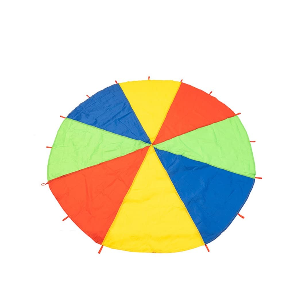 LRPJ Kids Play Parachute with Handles - 3x3M Multicolor Outdoor/Indoor Team Game Toy for Children's Exercise & Group Activities | Perfect for Birthday Parties, School PE Classes & Backyard Fun
