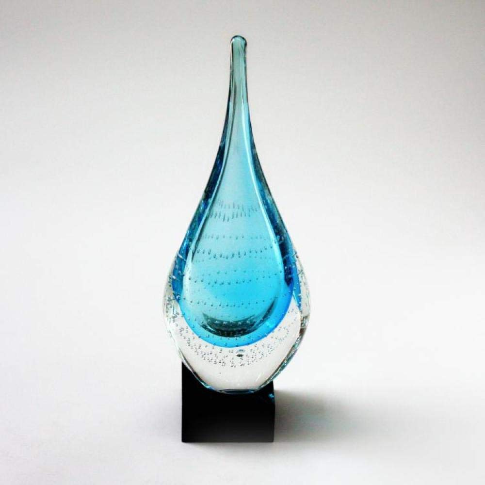 Unique Glass Water Drop Figurine - Handcrafted Art Decor Sculpture for Home, Office & Gift Giving | Elegant Collectible Ornament for Friends, Wedding, Birthday & Housewarming Presents
