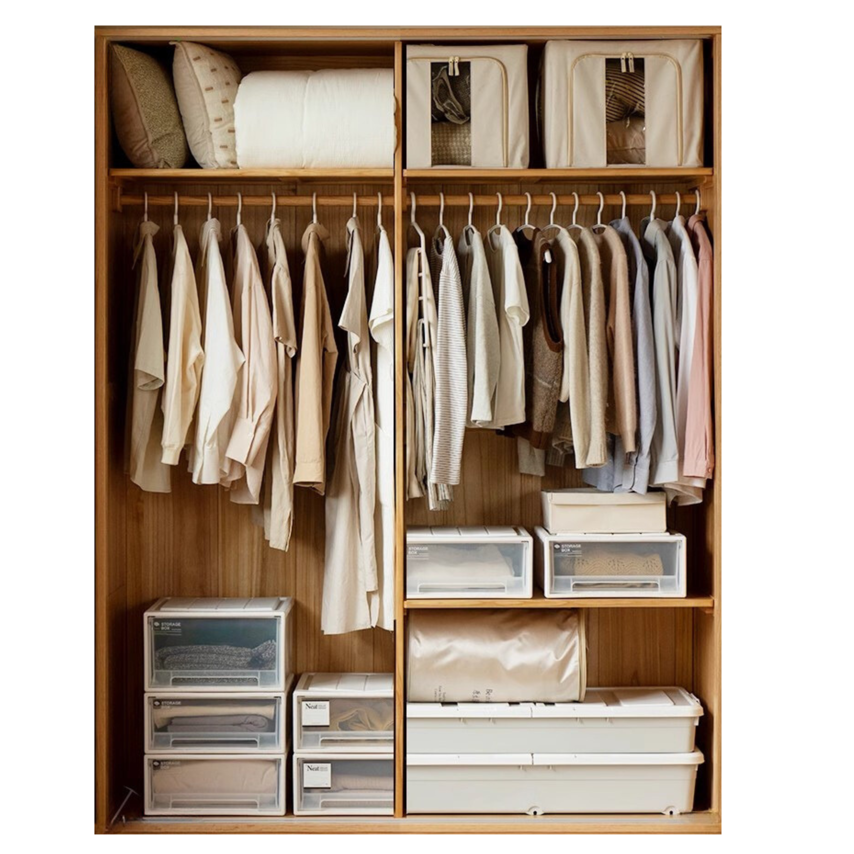 78.7x24.4x86.6 inch / 200x62x220сm / Natural Wood Color / sliding door wardrobe