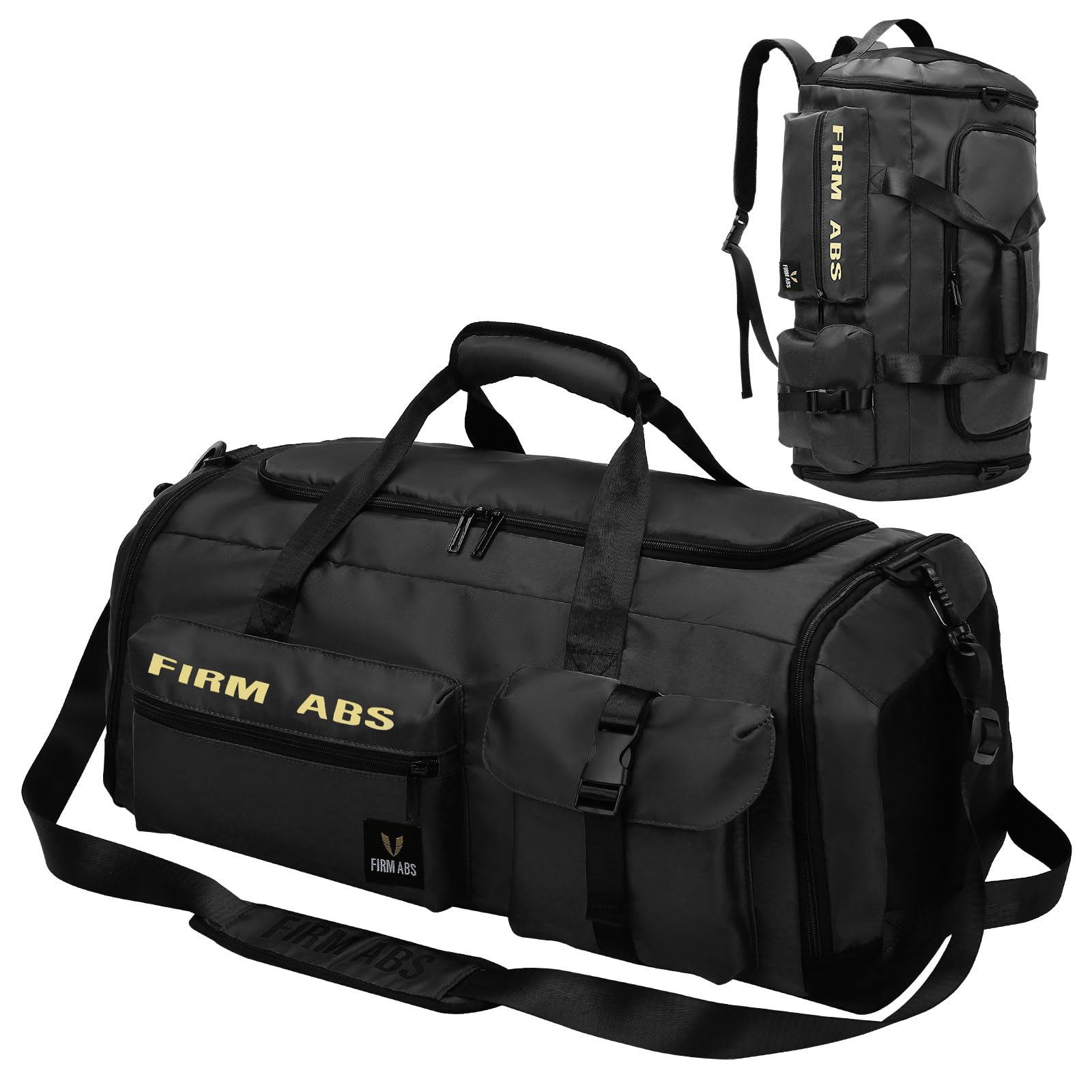 Water-Resistant Gym Duffle Bag for Men & Women - Large Sports Travel Duffel with Wet Pocket & Shoe Compartment - Perfect for Gym, Workout, Travel & Overnight Trips (Black)