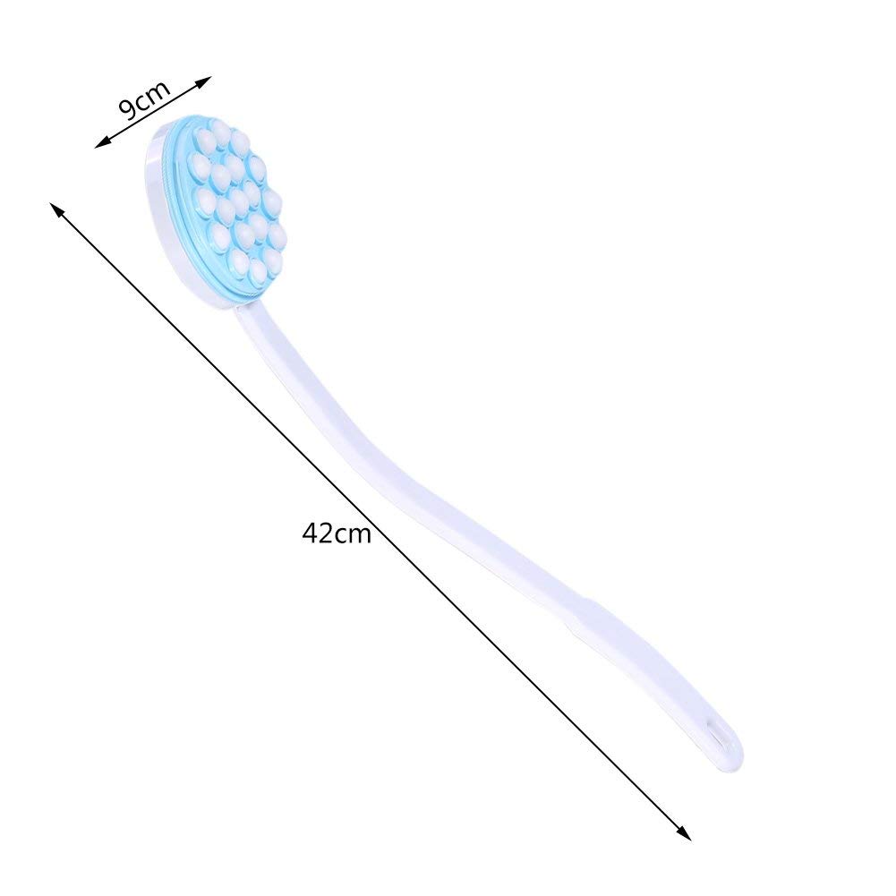 Long Handle Shower Scrubber & Back Brush - Exfoliating Bath Brush with Massage Bristles for Men & Women - Perfect for Applying Lotion, Oil & Cream - Ideal for Relaxing Spa Moments & Skin Exfoliation in Shower or Bathtub