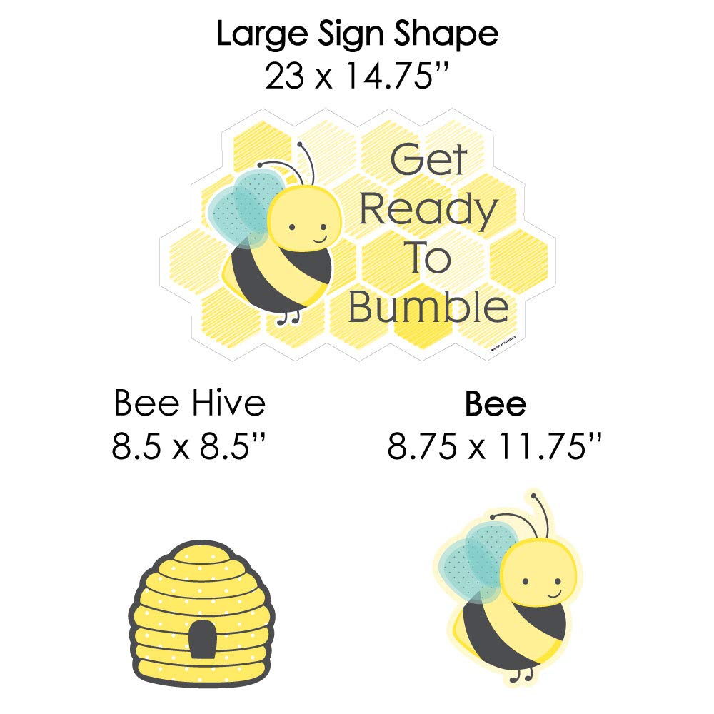 Honey Bee Yard Sign Set of 8 - Outdoor Lawn Decorations for Baby Shower & Birthday Party - Weatherproof Garden Decor - Perfect for Spring Decorations, Gender Reveal, and Backyard Celebrations