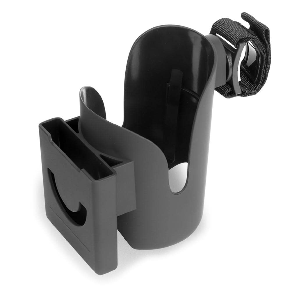2 in 1 Universal Stroller Cup Holder & Phone Holder - Adjustable Drink Rack for Baby Pushchair, Wheelchair, Knitting Loom (Perfect for Parents, Caregivers & Crafters On-The-Go)