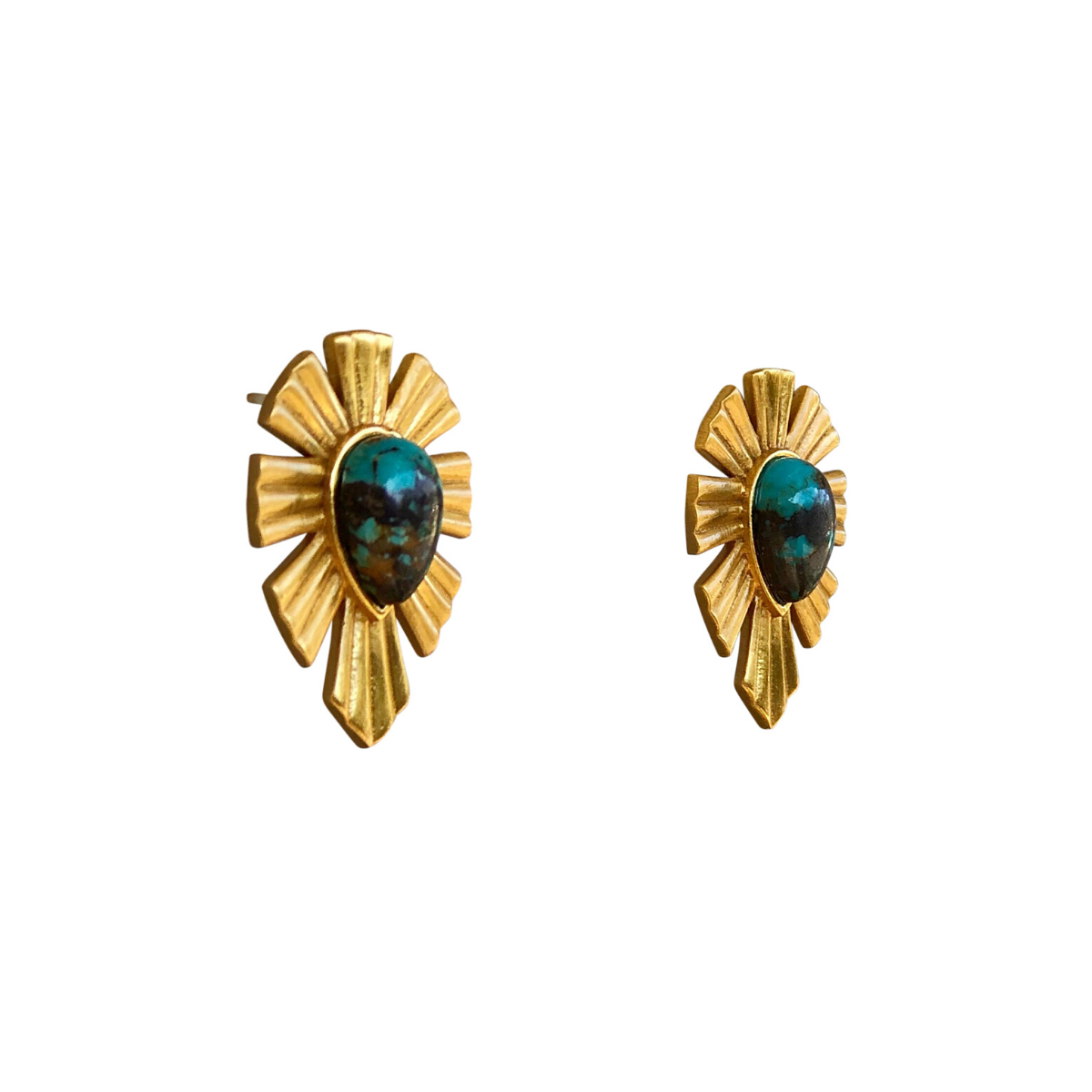 Turquoise Gold Stud Earrings for Women - Bold & Elegant Jewelry for Everyday Wear & Special Occasions