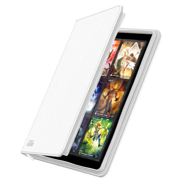 Premium 9-Pocket Binder with ZipFolio & XenoSkin - White - Perfect for School, Office & Collectible Card Storage