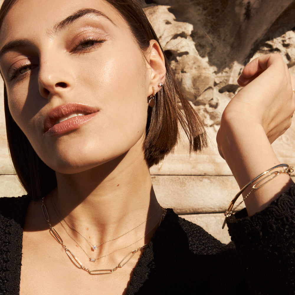 Gold Wire Paperclip Chain Necklace for Women - Trendy Layered Minimalist Jewelry for Everyday Wear, Office & Date Night