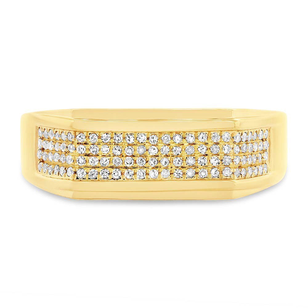 14KT Gold 0.24 CTW Diamond Men's Fashion Ring - Elegant Wedding Band, Anniversary Gift & Everyday Jewelry for Men
