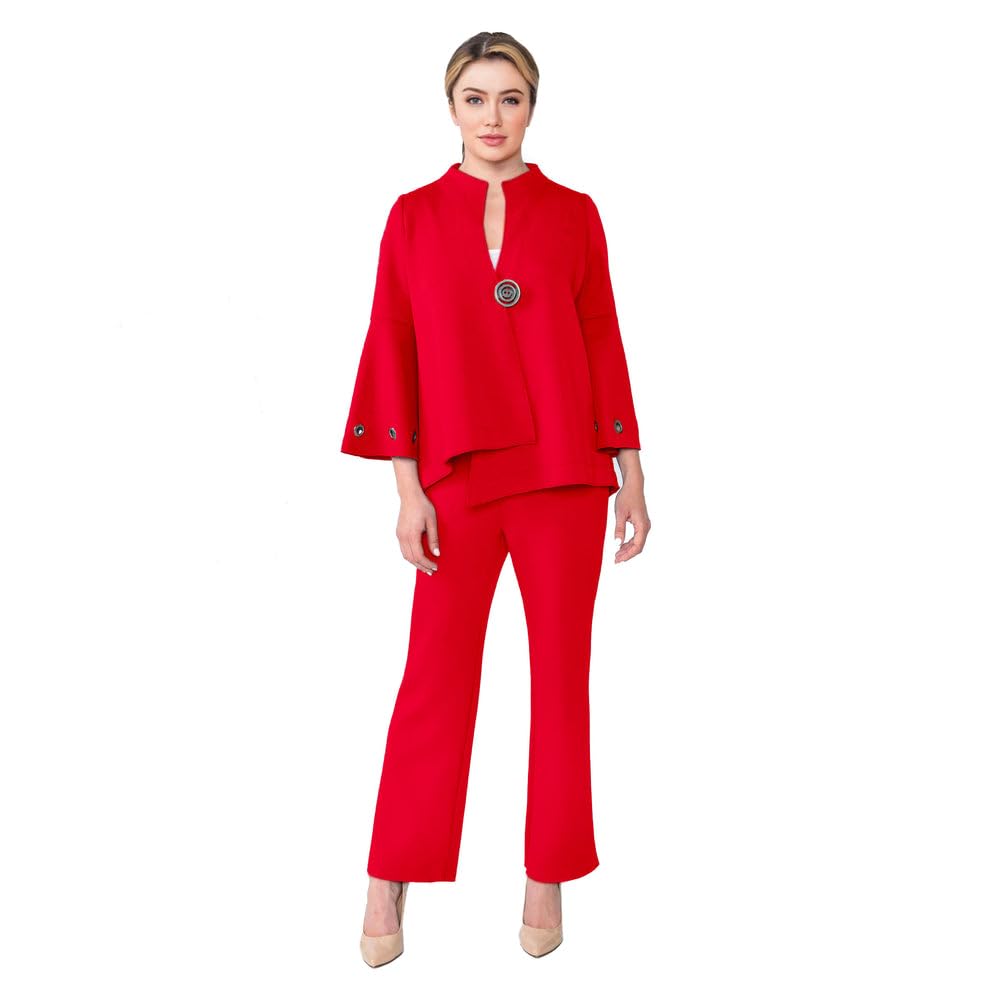 IC Collection Bell Sleeve Asymmetric Jacket - Women's Fashion Trendy Blazer for Office, Party & Special Occasions