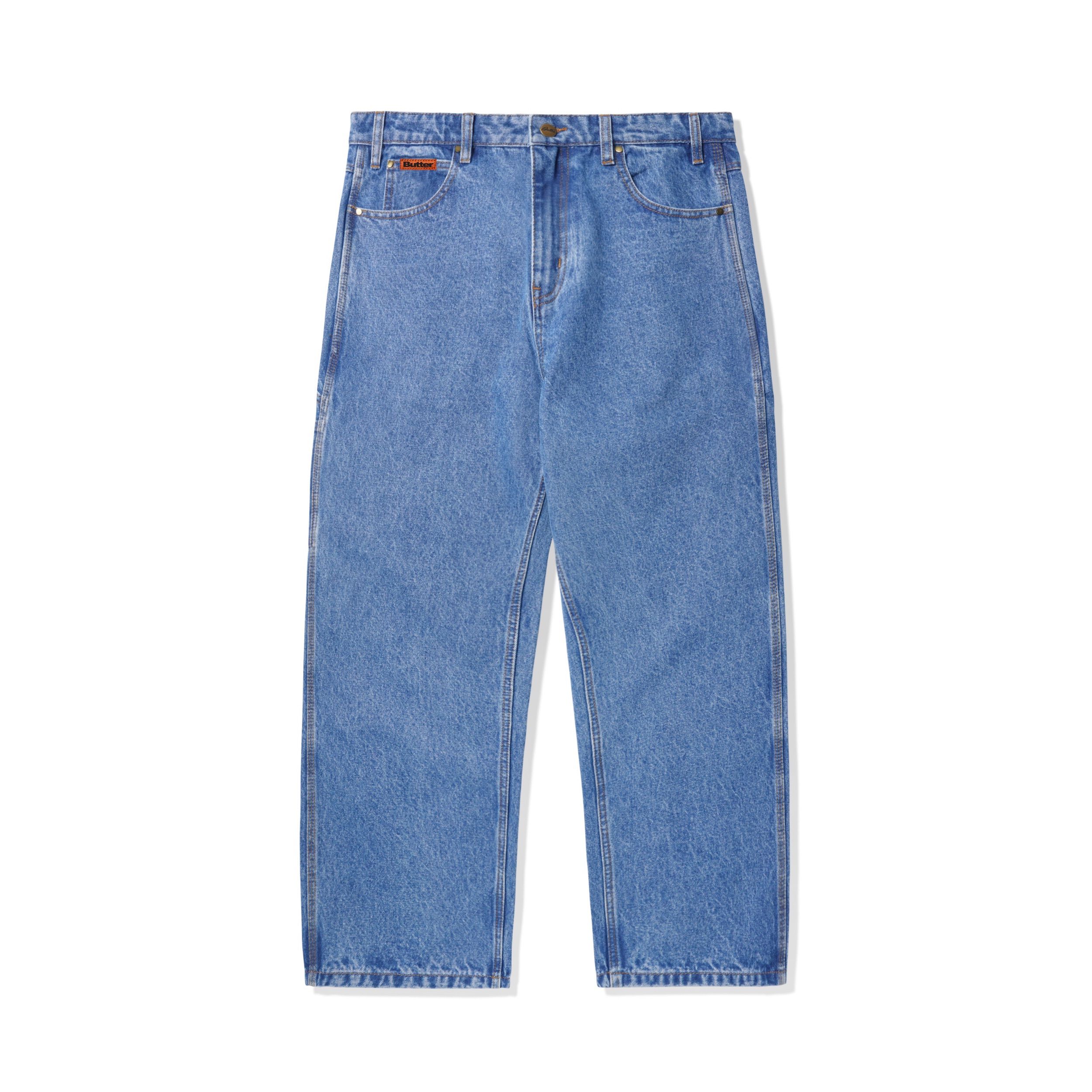 Butter Relaxed Fit Washed Indigo Denim Jeans for Women - Comfortable Stretch Casual Pants for Everyday Wear, Work & Weekend Outings