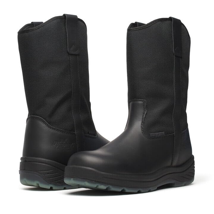 Thorogood Thoro-Flex Black Slip-On Waterproof Work Boots for Men & Women - Premium Full-Grain Leather, Composite Safety Toe, Slip/Oil/Puncture Resistant Outsole - Ideal for Construction, Warehouse & Outdoor Work
