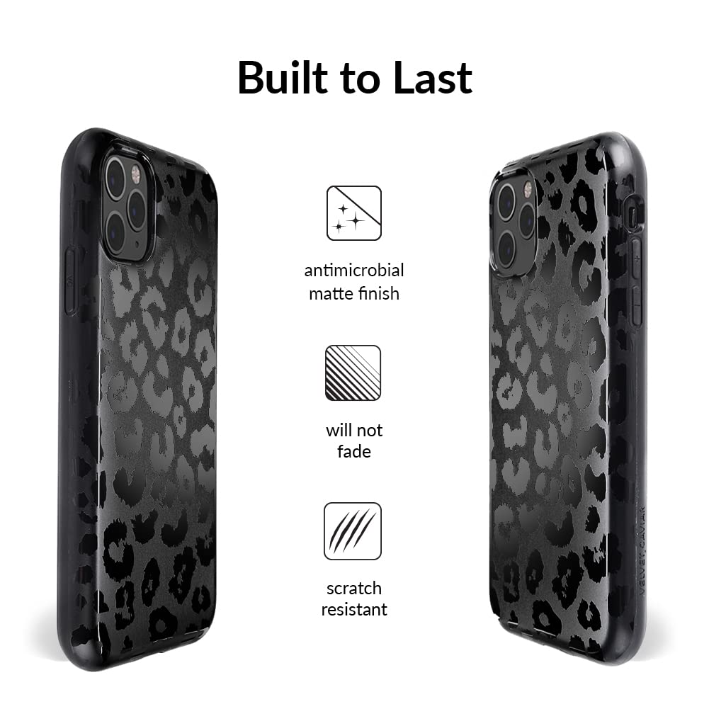 VELVET CAVIAR iPhone 11 Pro Max Case - Black Leopard Design | 8ft Drop Protection | Wireless Charging Compatible | Slim Protective Cover for Everyday Use & Outdoor Activities