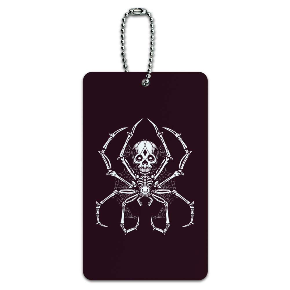 Spooky Skeleton Spider Luggage Tag - Halloween Themed Suitcase ID Card for Carry-On Bags - Perfect for Travel Accessories & Cosplay Costume Props