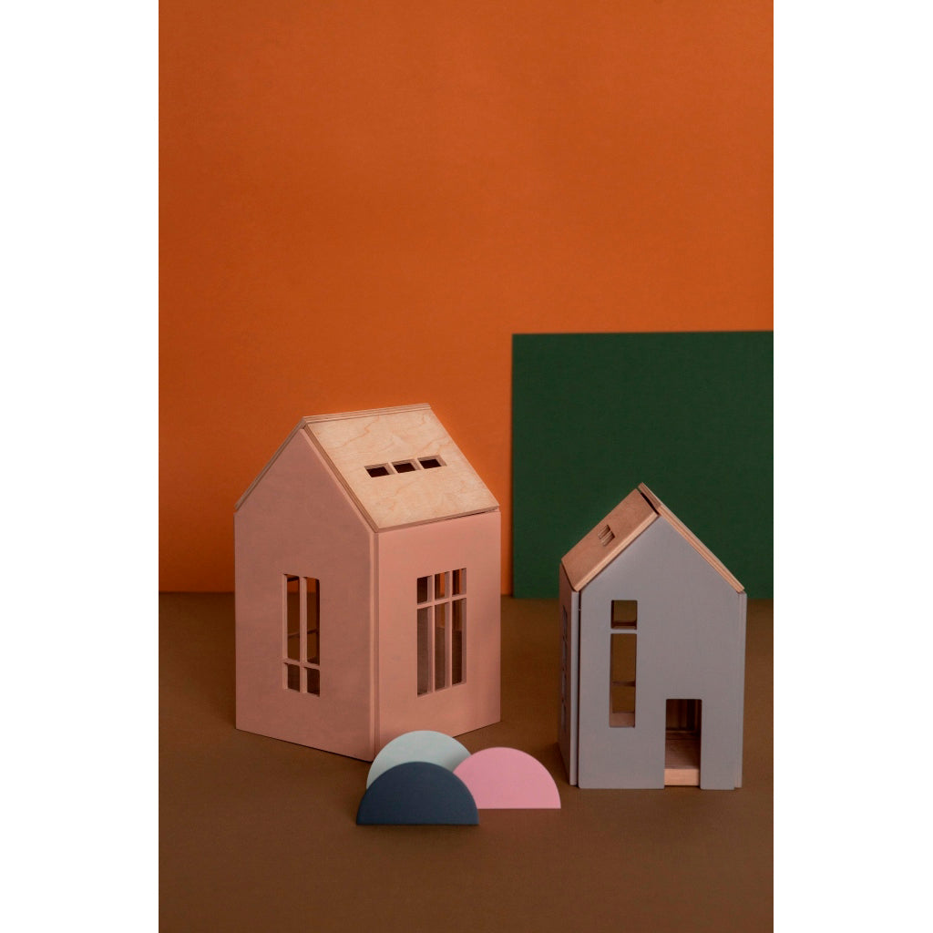 Babai Magnetic Wooden Dollhouse - Pink Toy House for Kids with Detachable Furniture | Perfect for Pretend Play & Room Decor