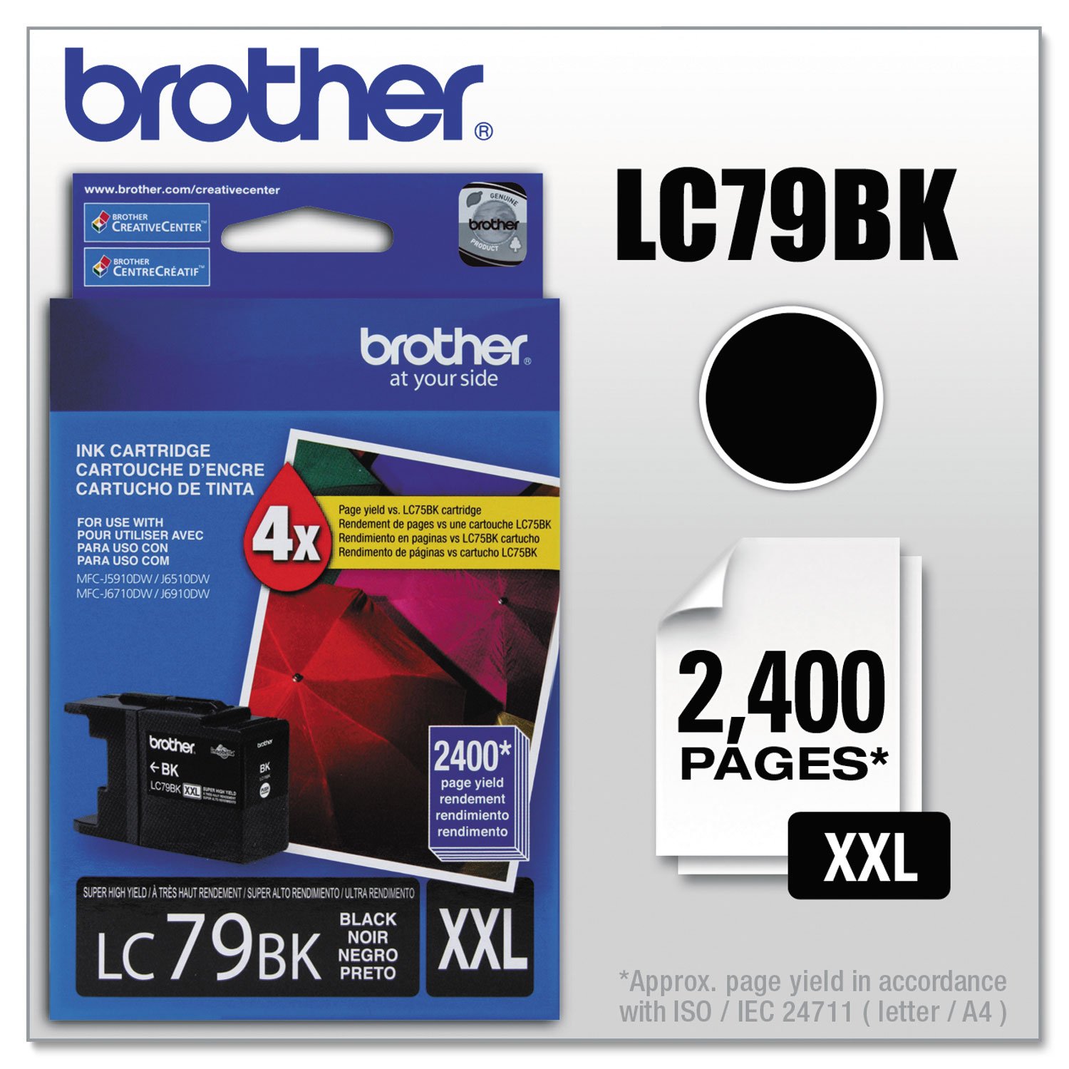 Brother LC-79BK Super High Yield XXL Black Ink Cartridge for Brother Printers | 2,300 Pages | Home & Office Printing, Documents, Reports, School Projects