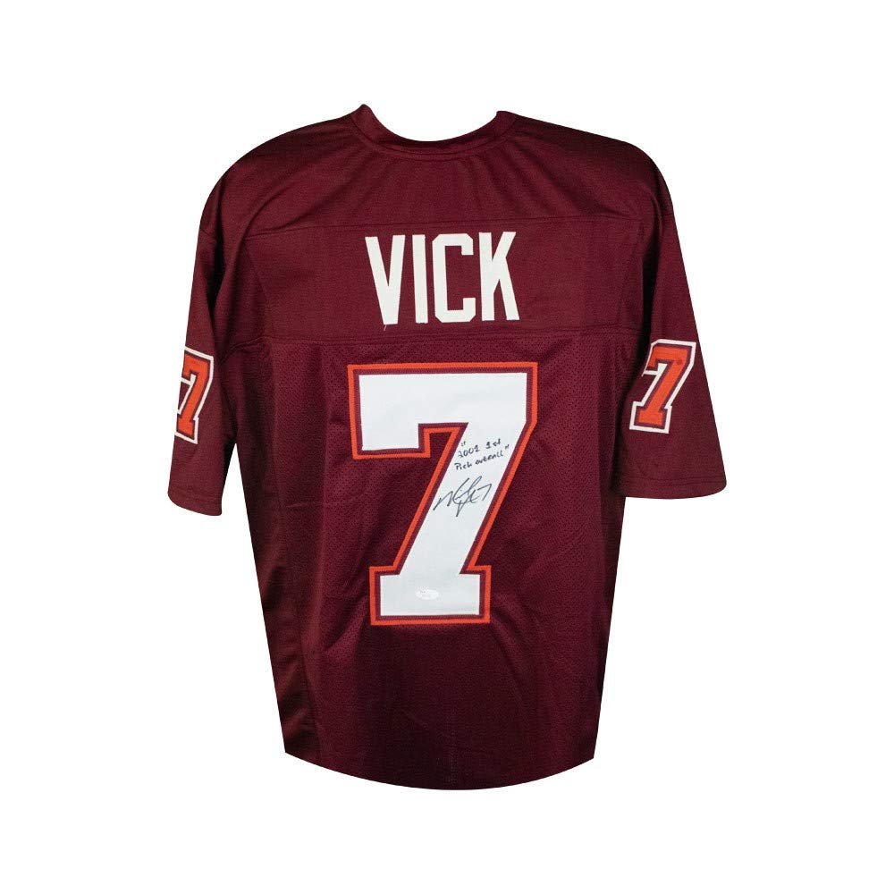 Michael Vick 1st Pick Overall Autographed Virginia Tech Hokies Football Jersey with JSA COA - Perfect for Collectors, Sports Memorabilia Displays, and Virginia Tech Fans
