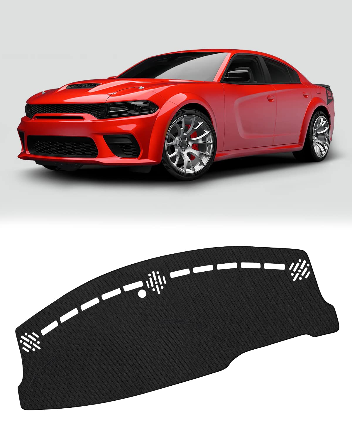 FIILINES Dash Cover for Dodge Charger 2011-2023 | Non-Slip Mesh Dashboard Protector | Sunshade & Anti-Glare Accessory | Perfect for Summer Heat & UV Protection