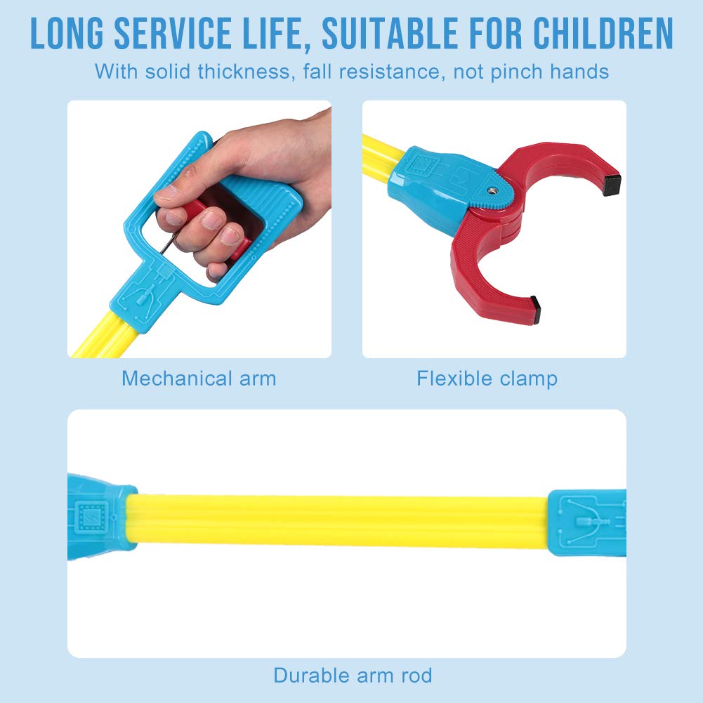 VGEBY1 Kids Robot Arm Claw Toy - Interactive Grabber Reacher Toy for Children, Yellow Intelligence Toy with Extendable Stick - Perfect for Playtime, STEM Learning & Hand-Eye Coordination Training