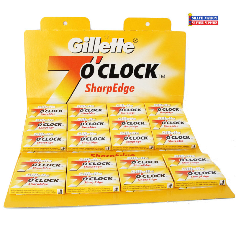 Gillette 7 O'Clock Double Edge Razor Blades - 100 Count (Yellow Pack) - Sharp & Smooth Shaving for Men - Perfect for Daily Shaving & Travel Kits