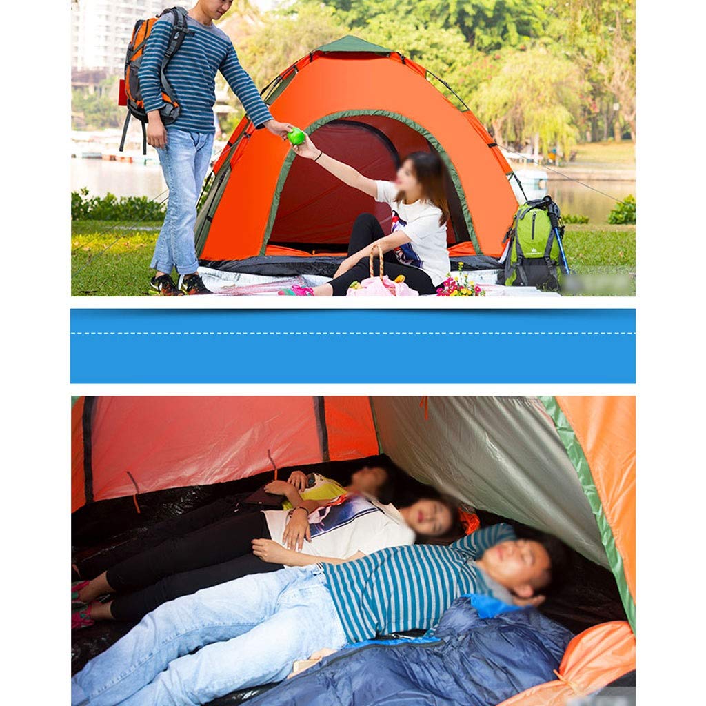 3-4 Person Automatic Pop Up Camping Tent - Waterproof, UV Protection & Easy Setup for Family Outdoor Adventures, Hiking, Beach & Backyard Camping (Military Green)