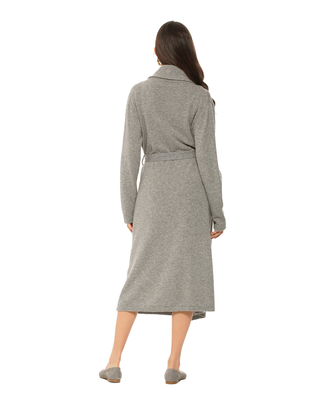 Luxury Women's Pure Cashmere Knit Robe - Soft & Warm Lemon Yellow Winter Loungewear for Spa, Home & Gift Giving