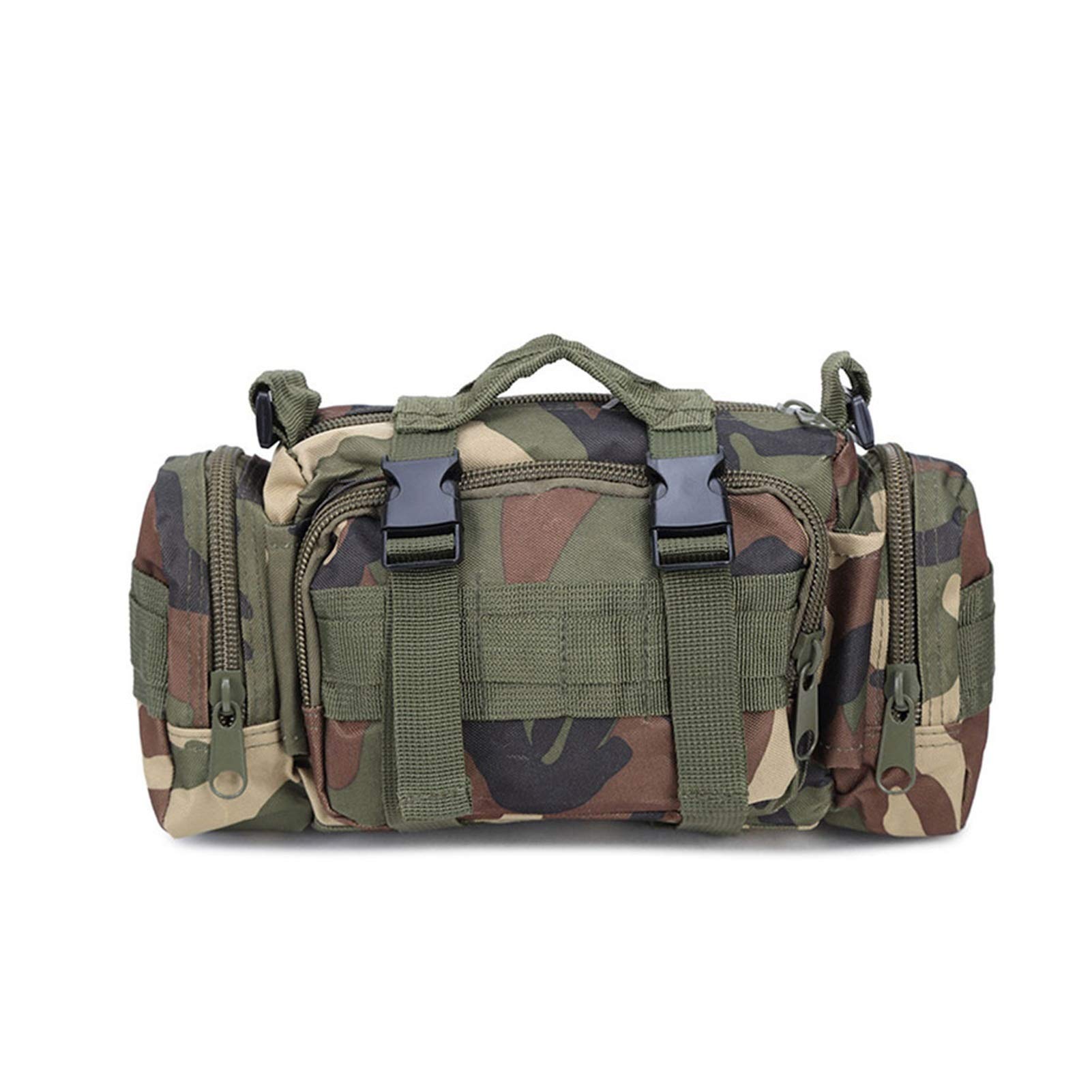 HUACHEN-LS Multifunctional Fishing Backpack - Waterproof Outdoor Tackle Bag for Fishing Reels, Lures & Rods - Durable Waist/Shoulder Pack in Jungle Camouflage - Perfect for Freshwater & Saltwater Fishing Trips