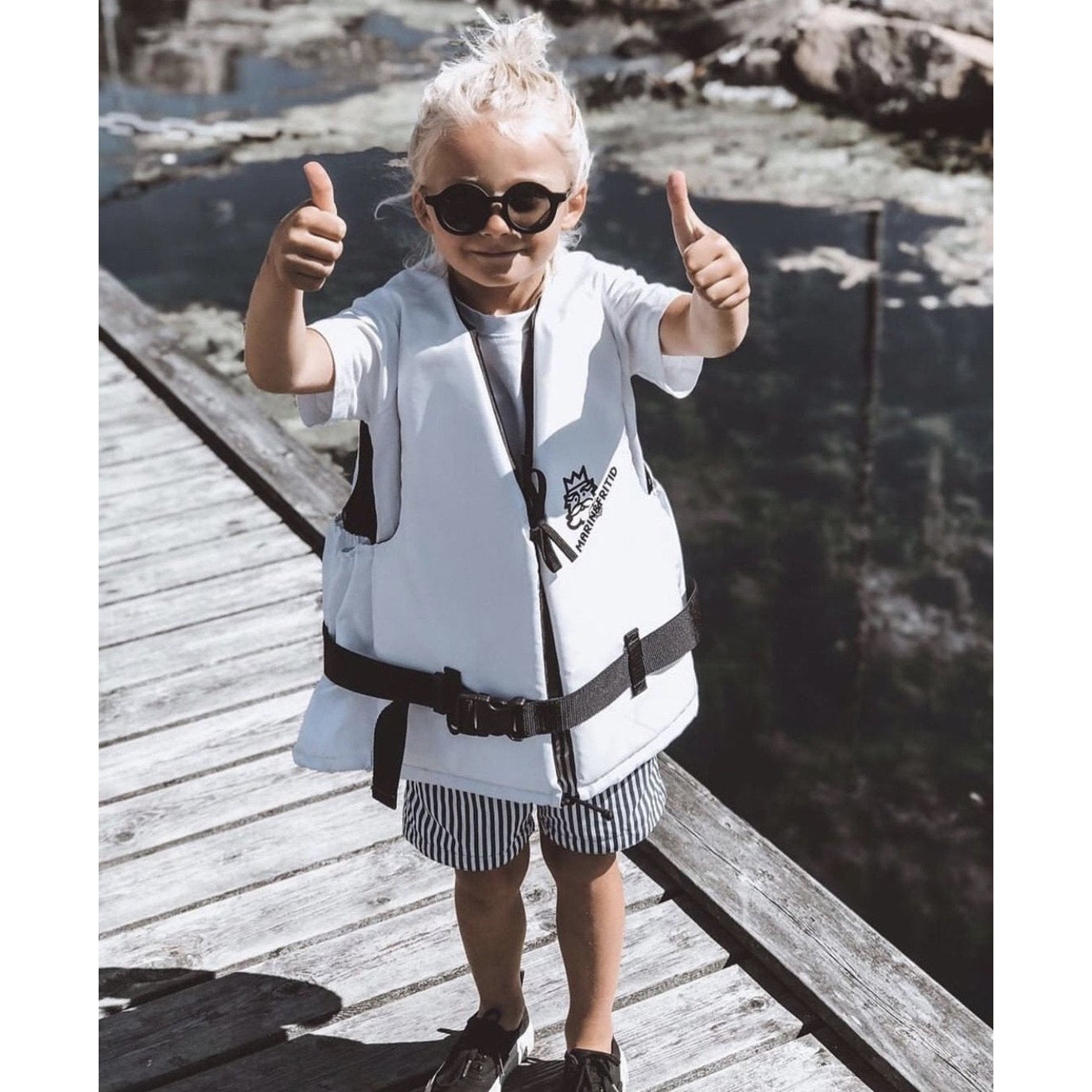 BabyMocs Kids Sunglasses - Signature Round Frame, UV Protection, Black - Perfect for Outdoor Play, Beach & Summer Activities