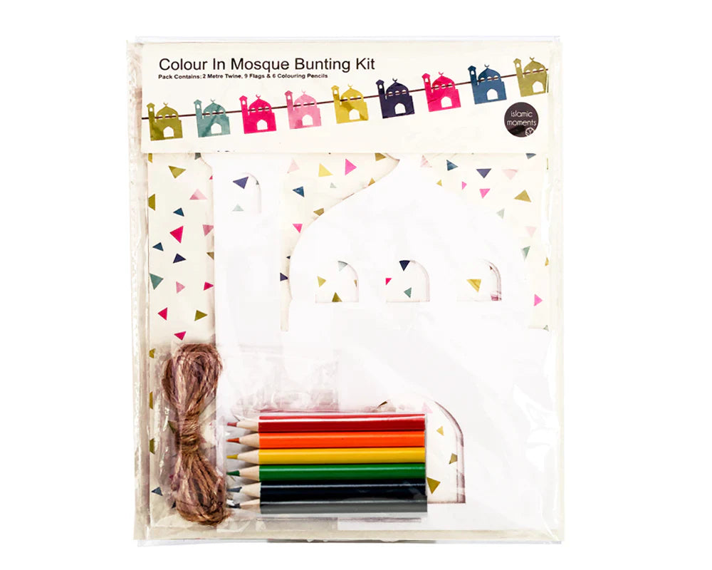 Color My Bunting Kit - Masjid CMB 02 | Islamic Decoration for Eid, Ramadan & Mosque Celebrations | DIY Party Decor