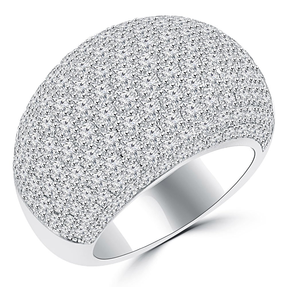 5.25 Carat Round Cut Diamond Anniversary Ring for Women in Platinum - Perfect for Engagement, Wedding & Special Occasions