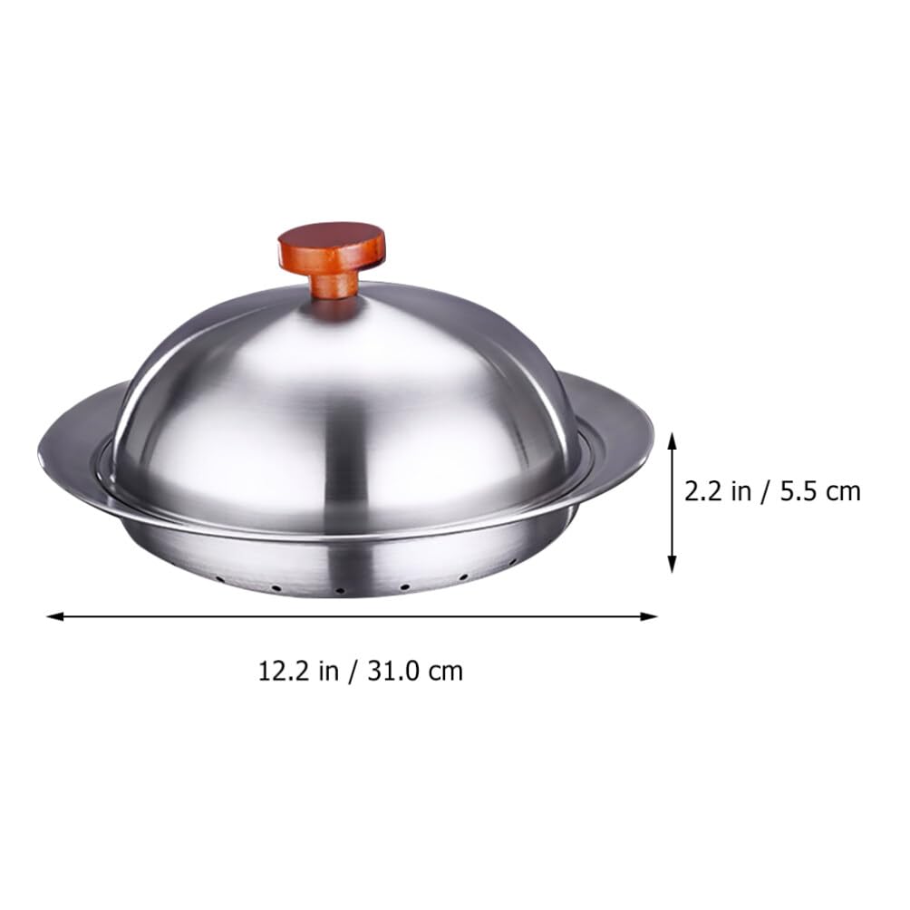 Premium Stainless Steel Asian Food Steamer with Melting Dome - Round Basting Cover for Dumplings, Vegetables & More - Perfect for Home Cooking & Traditional Asian Cuisine
