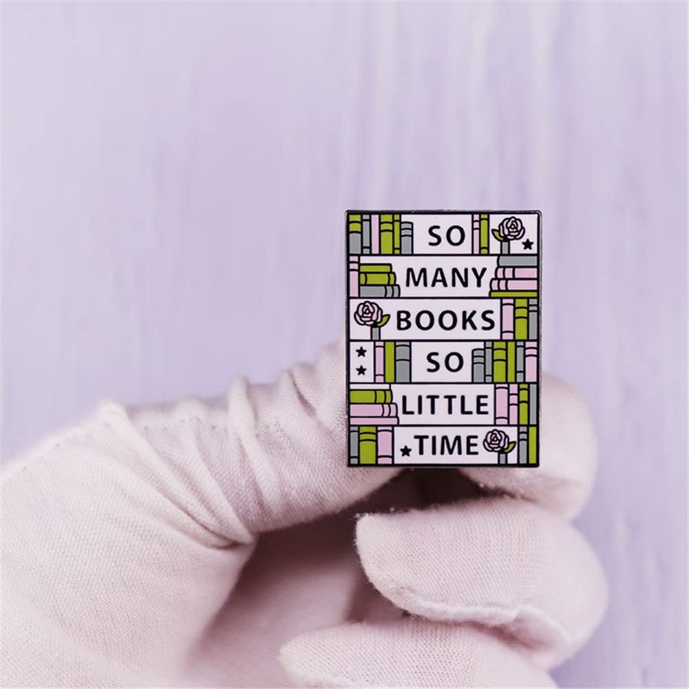 Cartoon Bookcase Brooch - So Many Books So Little Time Metal Lapel Pin for Denim Jacket, Backpack, Gift for Book Lovers & Fans - Perfect for Reading Accessories, Book Club Gifts & Literary Events