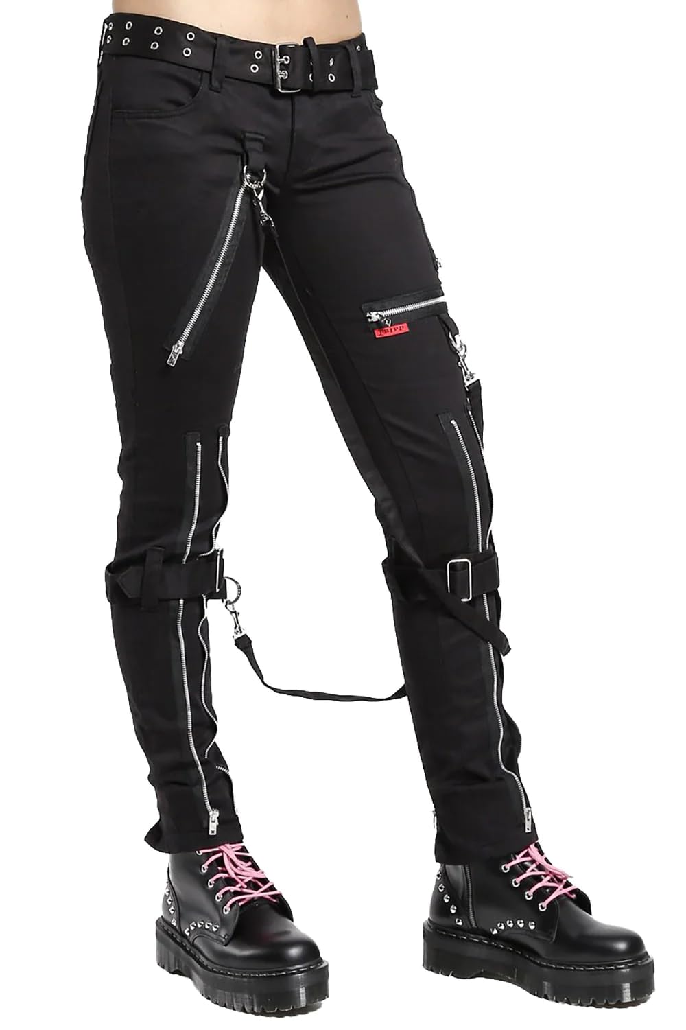 Tripp Ladies Bondage Pants - Gothic Punk Rock Style High Waist Pants for Women [Black] | Perfect for Concerts, Halloween Costumes & Alternative Fashion Outfits