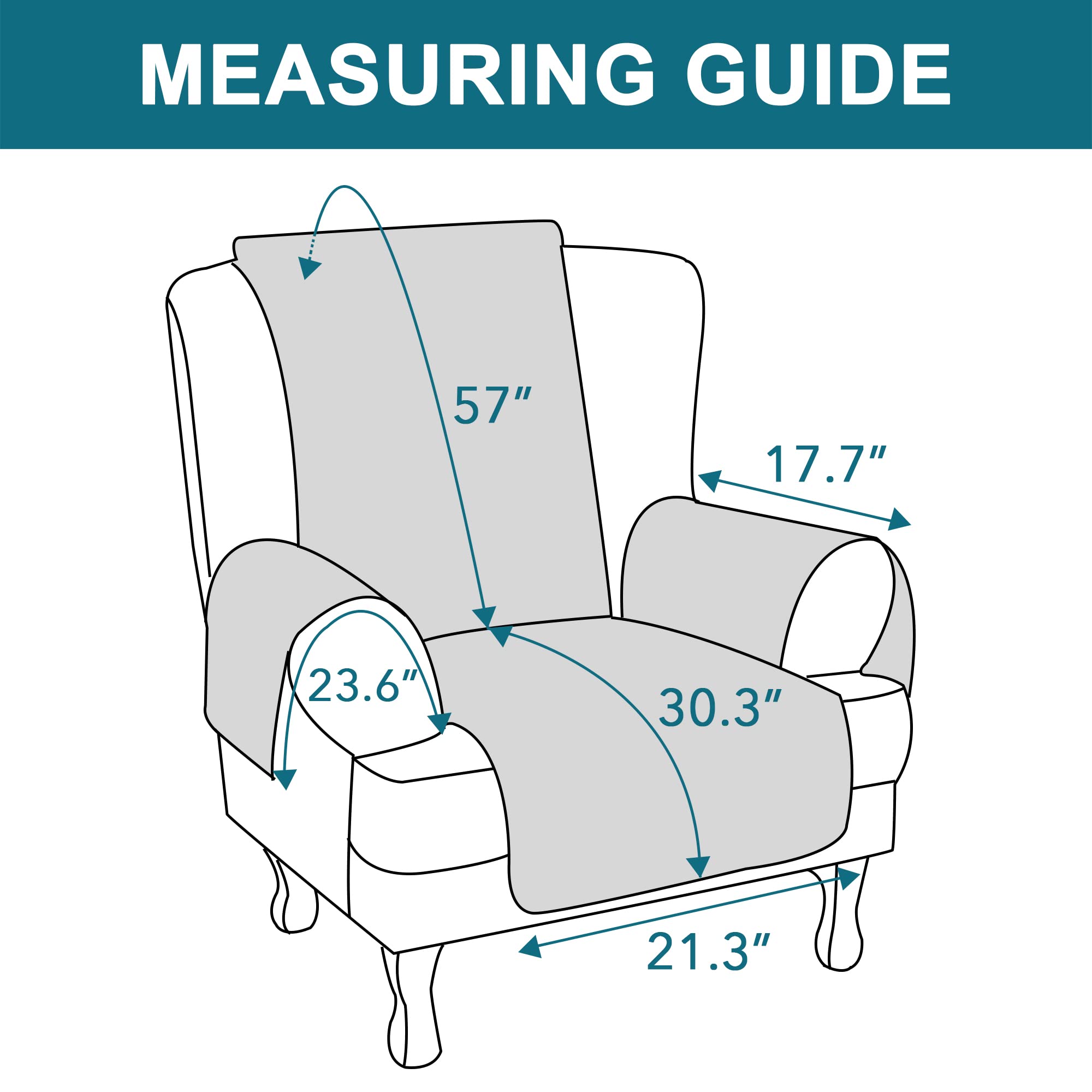 100% Waterproof Wing Chair Cover - Non-Slip Sofa Slipcover for Wing Armchair, Triple Protection for Pets & Kids (Ivory) | Perfect for Living Room, Office & Pet-Friendly Homes
