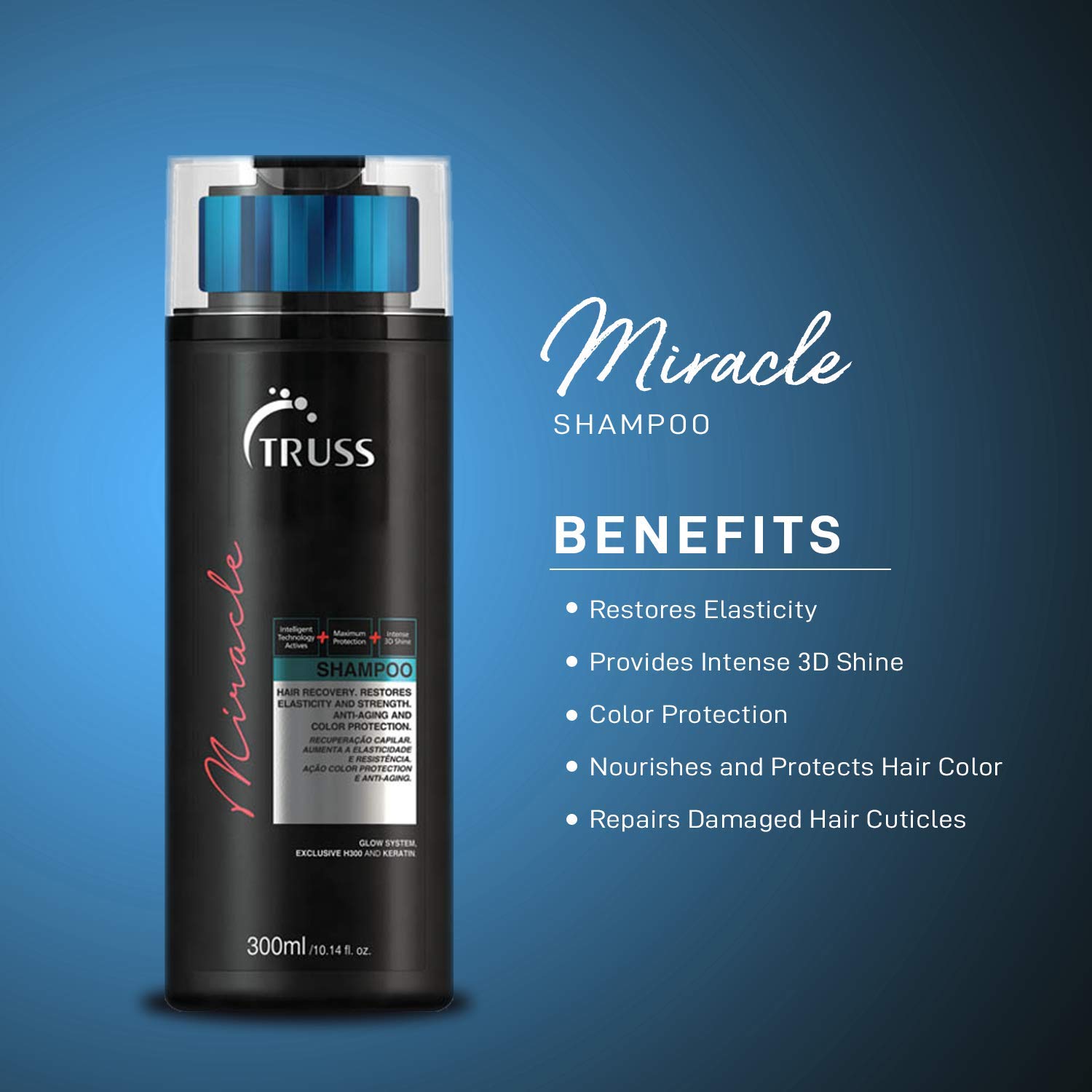 TRUSS Miracle Shampoo and Conditioner Set with Hair Mask & Heat Protectant Spray - Amino Acid Repair for Damaged Hair - Salon Quality Hair Care for Dry, Frizzy & Color Treated Hair - Perfect for Daily Use & Styling Protection