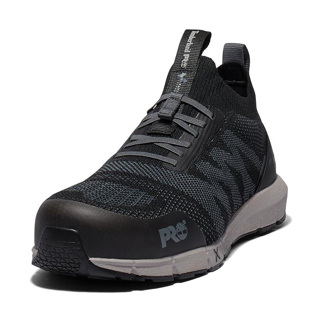 Radius Knit Composite Toe Work Shoes - CSA Certified Safety Footwear for Men & Women | Black/Grey | Lightweight & Breathable for Construction, Warehouse & Industrial Work